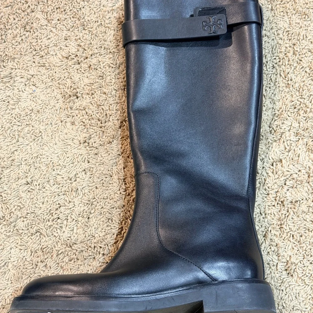 Tory Burch Black Leather Over-the-Knee Riding Boots